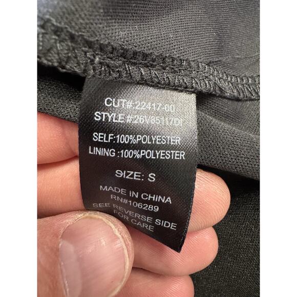 Trixxi Women’s Flare Square Neck Dress Black Polka Dot Small Ruffle Smocked - Picture 6 of 9